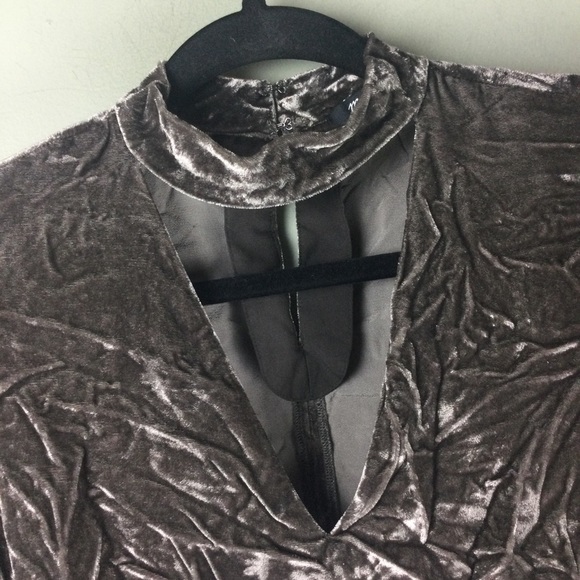 Madewell Velvet Silk Choker Cutout Keyhole Back Short Sleeve Top Size Small - Picture 6 of 11